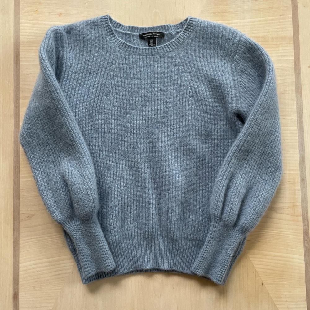 Saks Fifth Avenue Women’s or Kids Knit Sweater Light Blue Size XS Or Kids XL